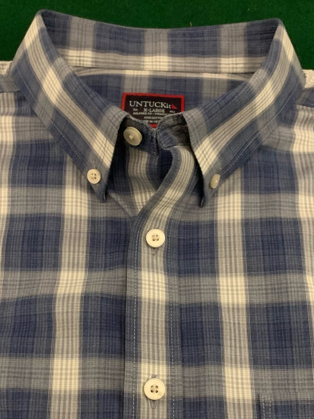 UNTUCKit LS Relaxed Fit Wrinkle Free Cotton Plaid Shirt